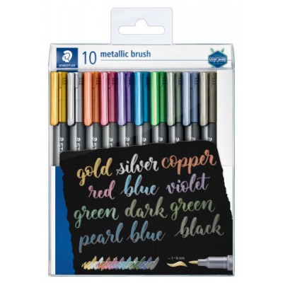 METALLIC BRUSH, ESTUCHE 10 COLORES STAEDTLER 8321 TB10 (Espera 4 dias)